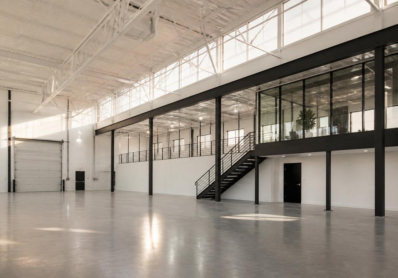 Warehouse conversion project during pre-construction planning phase in the Greater Philadelphia area